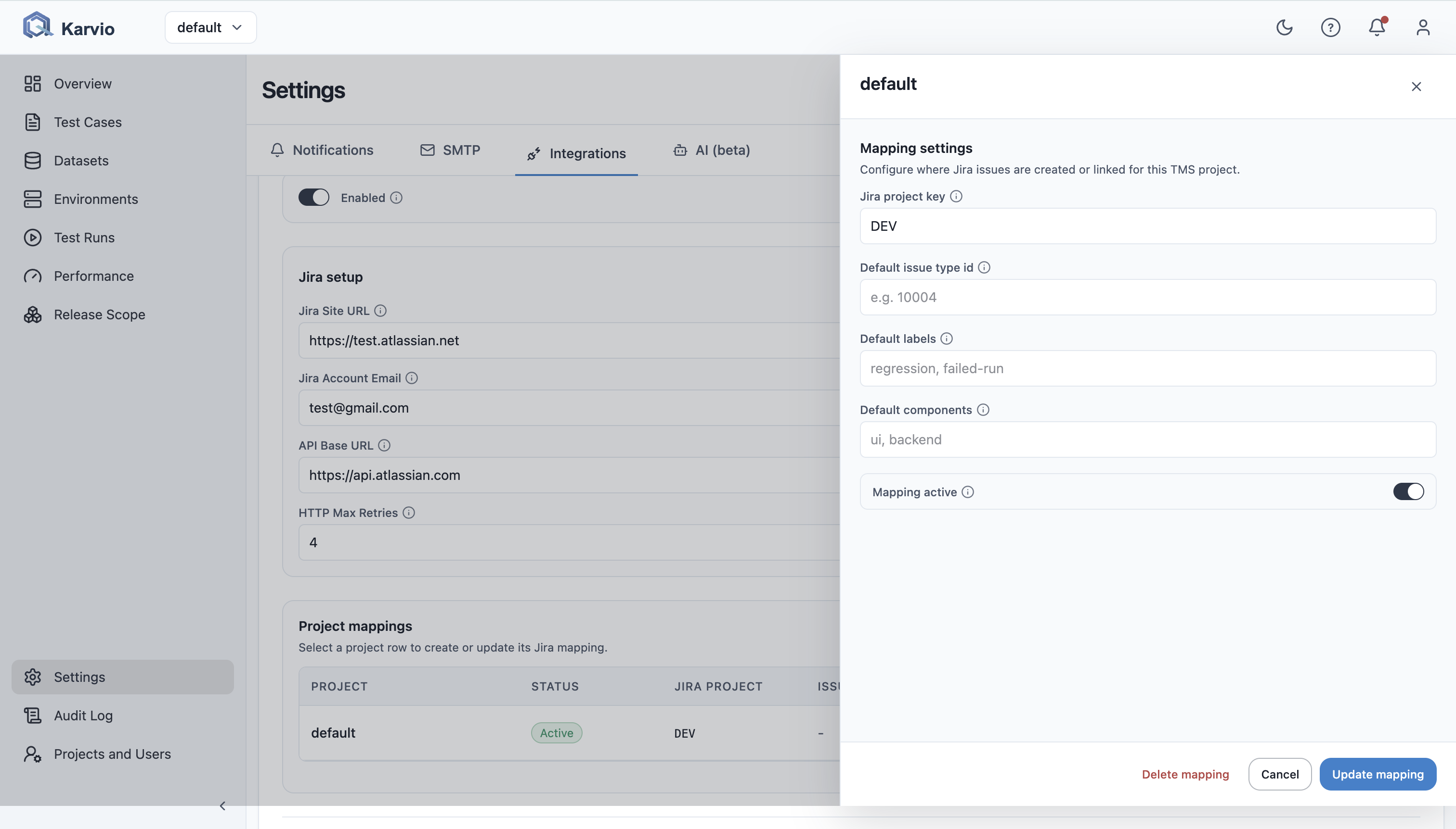 Jira project mapping
