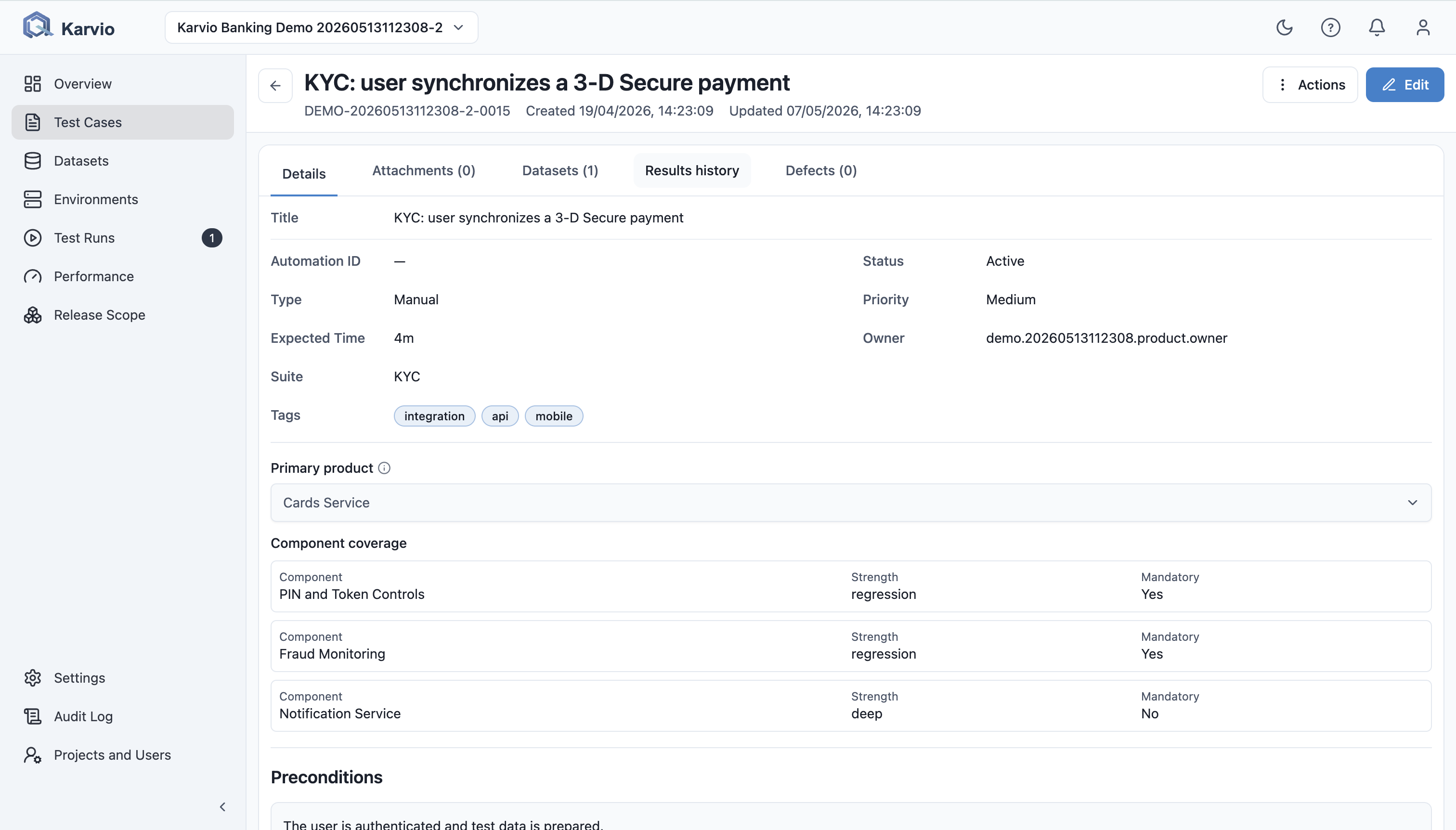 Test case detail