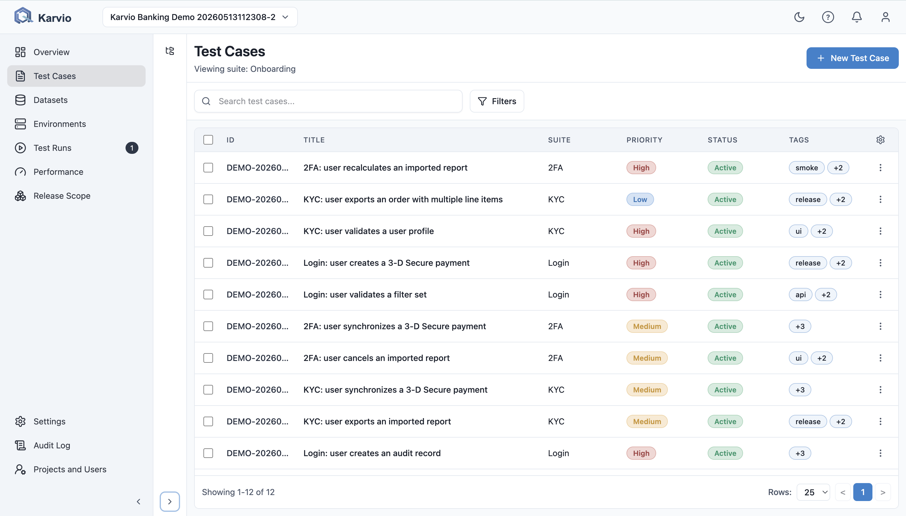 Test cases repository